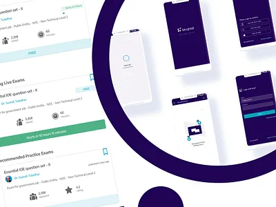 Minimalist design for exam generator ( MCQHall ) edtech material minimalistic mobile ui ux