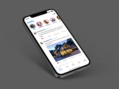 Rontify social media app appui figma socialapp socialmedia ui uiux uxui zain shah