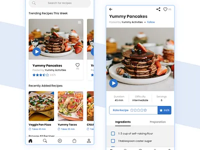 Food Recipe App app graphic design mobileapp ui ux