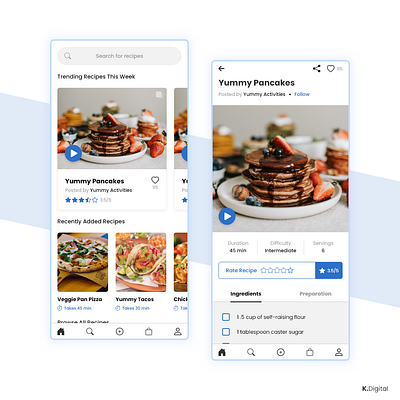 Food Recipe App app graphic design mobileapp ui ux