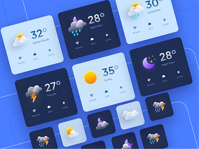 Weather Glassmorphism Icon ✨ 3d graphic design icon ui weather website