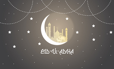 Golden Mosque with Beautiful Sky moon vector Eild-Ul-Adha Banner 3d allah arabic islamic bakrid branding celebration eid adha graphic design kaba mosque banner muslim pray nimal vector slamic theme star effet background