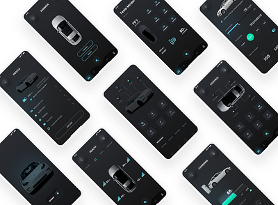 Electric Car App UI Concept car car control design electric car mobile app tesla ui ui design ux