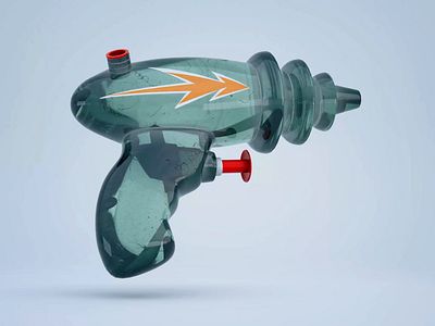 Water pistol! 3d c4d cinema4d design drawing gun icon motion graphics nft octane otoy pistol water pistol