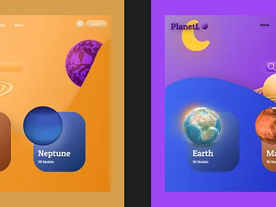 DAILY UI #3 Planet 3d ui