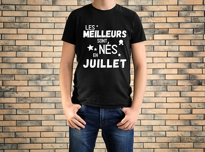 t-shirt homme Les meilleurs sont nés en juillet humour date