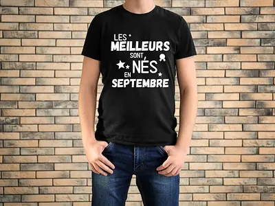 t-shirt homme Les meilleurs sont nés en septembre humour date