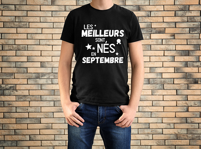 t-shirt homme Les meilleurs sont nés en septembre humour date