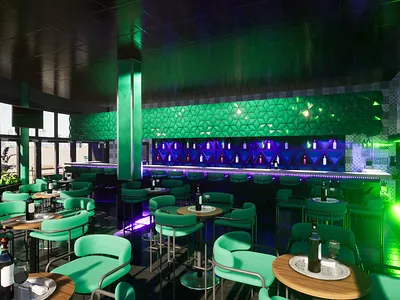 Cozy Restaurant Rendering 3d design interior design