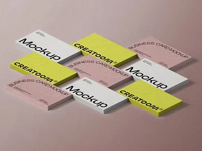 Composition From Stacks Of Card Mockups Isometric stationery mockups