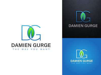 Damien Gurge logo - DG+leaf branding design dg logo graphic design initial logo initials logo leaf logo lettering logo logo logo branding logo design luxury logo minimal logo
