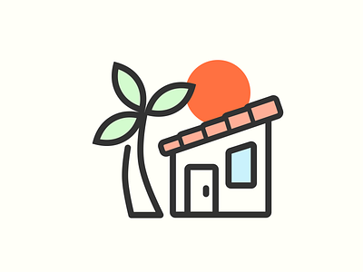 Beach Haus beach house illustration pam tree
