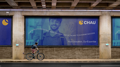 CHAU - Brand Application 3d ai animation brand branding creative education educational graphic design logo motion graphics students ui ux
