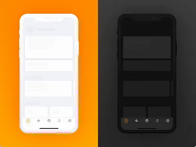 Skeleton view animation app dark mode design screen skeleton