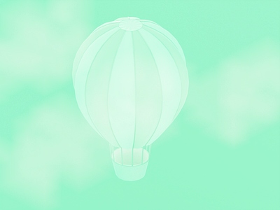 Hot air balloon 3d balloon blender clouds green hot air balloon illustration