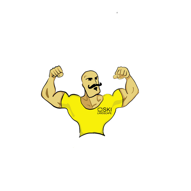 Strongman vector drawing for a hiring campaign by Jessica Roddy on Dribbble
