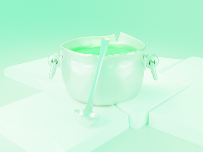 Cauldrons 3d blender cauldrons green illustration