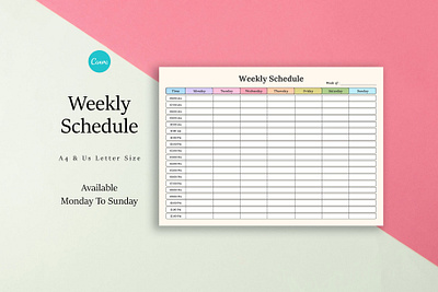 Weekly Schedule Template Sheet goodnotes