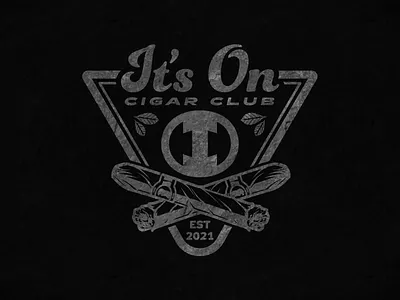 It's On Cigar Club apparel cigar clothing club its on leaves logotype smoke triangle
