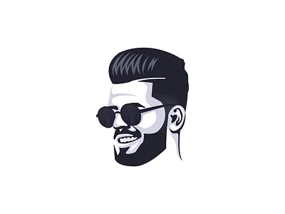 face logo. beardman design face illustration logo logofolio vector vectorart