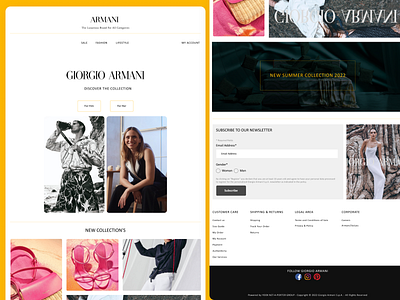 ARMANI HOMEPAGE REDESIGN branding design homepage landing page tariqul islam shakil ui ux website