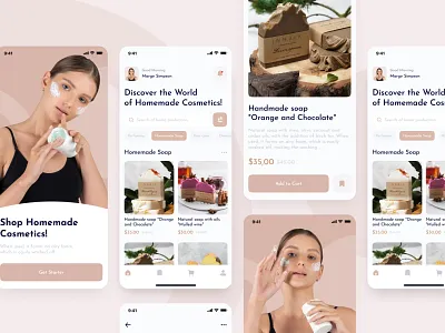 Beauty Product eCommerce App app design beauty product beauty product app cosmetics cosmetics app cosmetics product design ecommerce shop facial fashion app figma minimal mobile mobile app online shop skin care app ui uiux ux