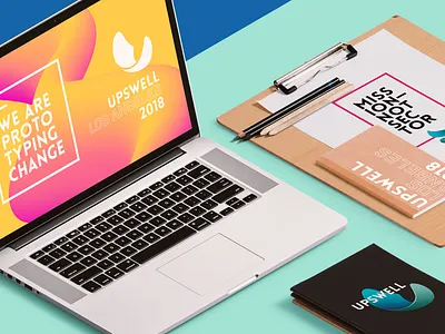 Upswell Branding '18 / 01 branding colorful event branding fluid logo typography upswell waves
