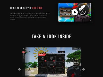 featherclient.com Minecraft / Gaming Launcher Landing Page black block branding clean dark design figma gaming gradient graphic design minecraft mockup modern nunito oswald red soft steve ui