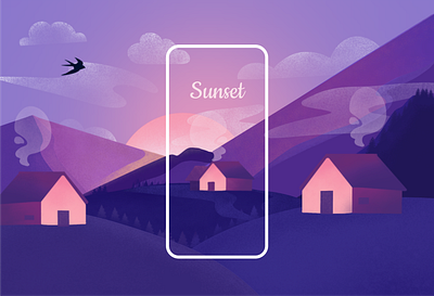 Sunset illustration art clean design graphic design illustration landing landingpage magic ui vector web web design website