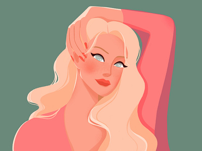 Girl with red lips art blondhair characherdesign character drawing girl hand illustration lips nails procreate procreateart red redlips