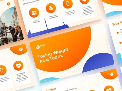 Better Together Fitness App Demo Slide app better branding design graphic design heath illustration pitch deck power point presentaion ui