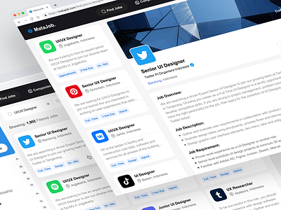 MataJob - Job Finder Dashboard View career company dashboard dashboard view detail hiring job finder job hunt job listing job portal recruitment ui ux web web dashboard work finder