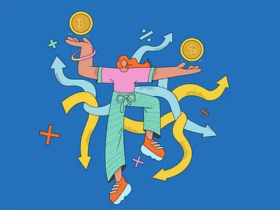 Crypto a new currency bitcoin blockchain branding color crytpo designer ethereum flat designs gamifi harmony illusration illustrator latest nft trending vibrant