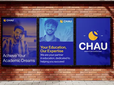 CHAU - Brand Application 3d animation application brand branding education graphic design logo students study ui ux