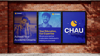 CHAU - Brand Application 3d animation application brand branding education graphic design logo students study ui ux