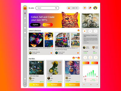 NFT Dashboard design design graphic design illustration nft dashboard ui ux