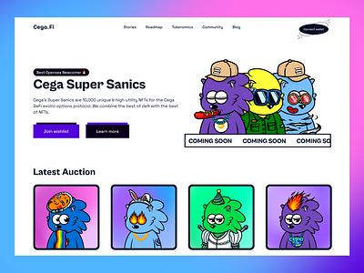 Cega.Fi - NFT Landing Page Concept cryptocurrency daily ui ethereum figma landing page landingpage nft ui design uiux web3