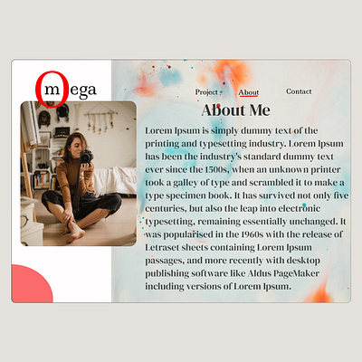 "About Me" |UI&UX Design| Omega project ui ux