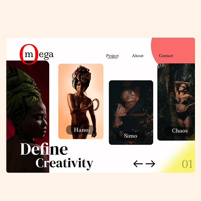 "Define Creativity" |UI&UX Design| Omega Project ui ux