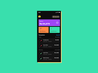 Pop Art UI design for fintech application app app design design fintech flat neopop pop art