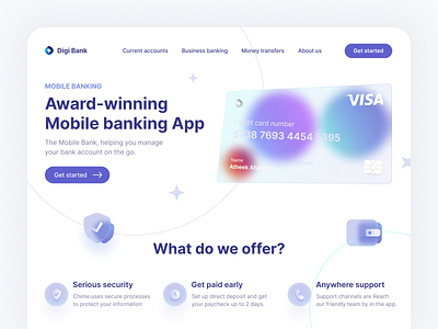 Mobile Banking Landing Page banking finances fintech minimal mobile mobilebanking money ui ux uxdesign walletapp