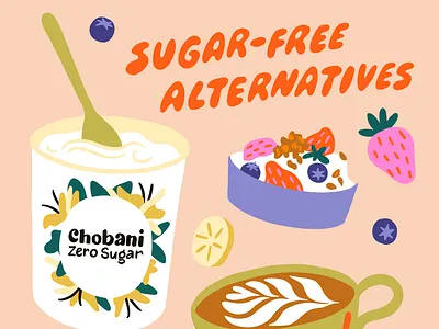Popsugar x Chobani Illustration branding chobani food foodie healthy illustration ingredients lettering menu popsugar procreate recipe