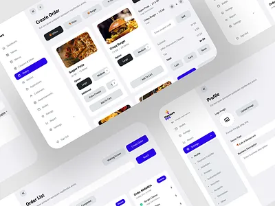 Flavours POS - Web App admin cafe cart checkout create delivery food food app order restaurant ui