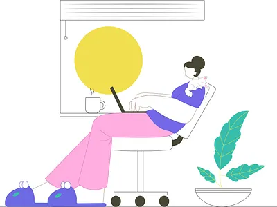 Work from home art artist artwork basic character clean colorful concept creative designer figure flat harmony vector wfh work