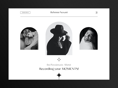 Photographer Portfolio bw clean hero header landing page minimal ui ui design uiux