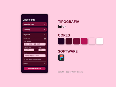 Daily UI 002 - Credit Card Checkout app daily ui dailyui design figma ui ux
