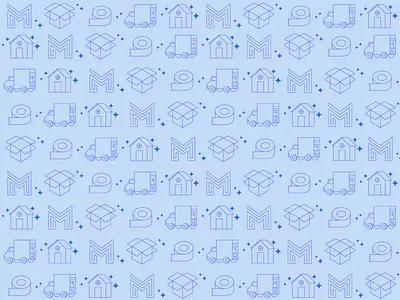 MyMove | Fun Pattern boxes house illustration moving moving out moving truck pattern pattern design tape