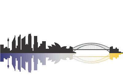 Sydney Skyline with Mirror design graphic design illustration vector