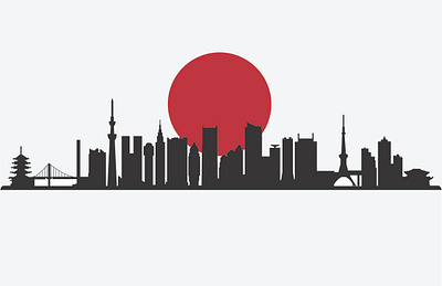 Tokyo with Flag design graphic design illustration vector