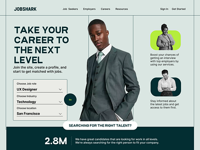 Job Shark Career site branding design layout ui ux